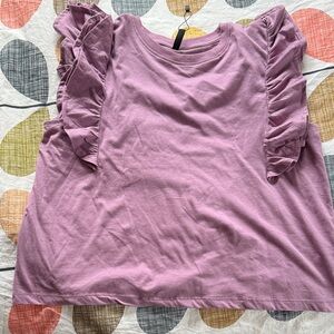 Ruffled Sleeve Purple Top